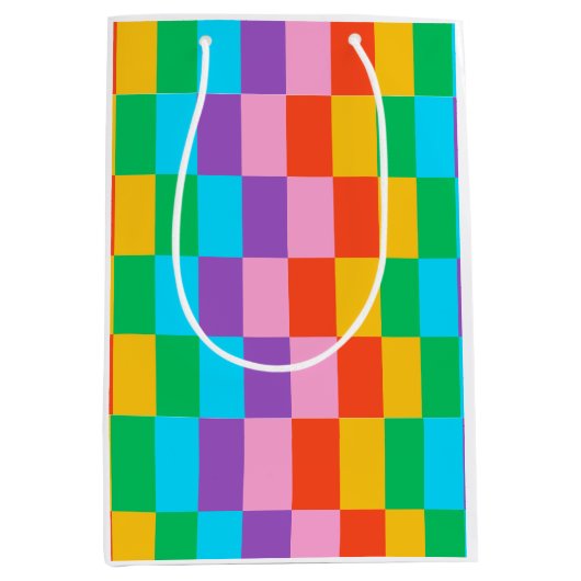 Rainbow Steps Blocks Gift Bag - farbig kühl Mittlere Geschenktüte (Vorderseite)