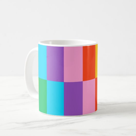 Rainbow Steps Blocks Muster Klassische Tasse (Vorderseite Links)