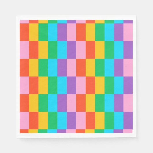 Rainbow Steps Blocks Paper Napkins - farbenfroh Serviette (Vorderseite)