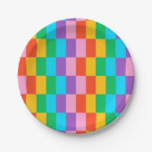 Rainbow Steps Blocks Paper Plate - Fett farbig Pappteller (Vorderseite)