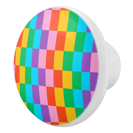 Rainbow Steps Blocks Pattern Keramik Knock Keramikknauf (Rechts)