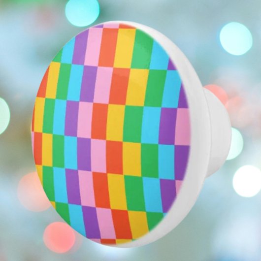 Rainbow Steps Blocks Pattern Keramik Knock Keramikknauf