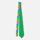 Rainbow Steps Blocks Pattern Necktie Krawatte (Rückseite)