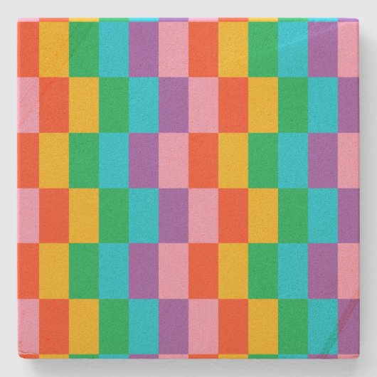 Rainbow Steps Blocks Pattern Stone Untersetzer (Vorderseite)