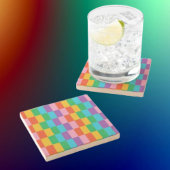 Rainbow Steps Blocks Pattern Stone Untersetzer