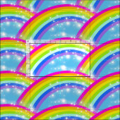 Rainbow Sterne Blau Stoff (Kachel)