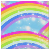 Rainbow Sterne Blau Stoff (Nahaufnahme)