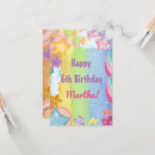 Rainbow-Sterne funkeln niedlich Happy Birthday Karte (Vorderseite/Rückseite Beispiel)