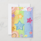 Rainbow-Sterne funkeln niedlich Happy Birthday Karte (Rückseite)