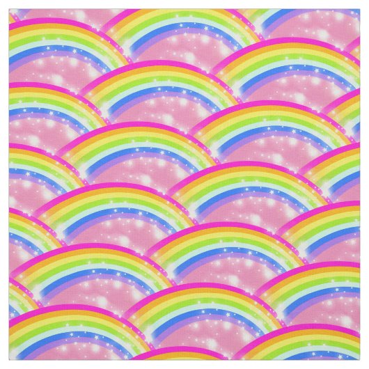Rainbow-Sterne Rosa Himmelswiederholmuster Stoff (Muster)