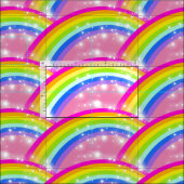 Rainbow-Sterne Rosa Himmelswiederholmuster Stoff (Kachel)