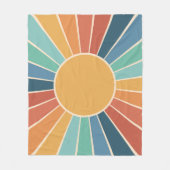Rainbow Sternexplosion Groovy Retro Hippie 60er Bo Fleecedecke (Vorderseite)