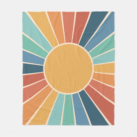 Rainbow Sternexplosion Groovy Retro Hippie 60er Bo Fleecedecke (Vorderseite)