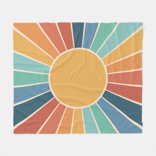 Rainbow Sternexplosion Groovy Retro Hippie 60er Bo Fleecedecke (Vorderseite (Horizontal))