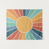 Rainbow Sternexplosion Groovy Retro Hippie 60er Bo Wandteppich (Vorderseite (Horizontal))