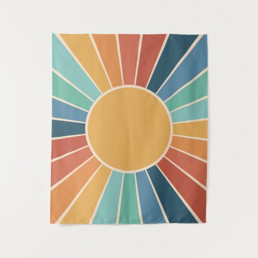 Rainbow Sternexplosion Groovy Retro Hippie 60er Bo Wandteppich (Vorderseite)