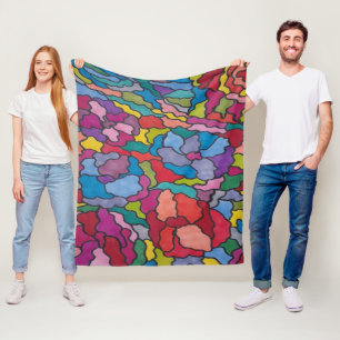 Rainbow Stettete Blume aus Glas Abstrakt Fleecedecke
