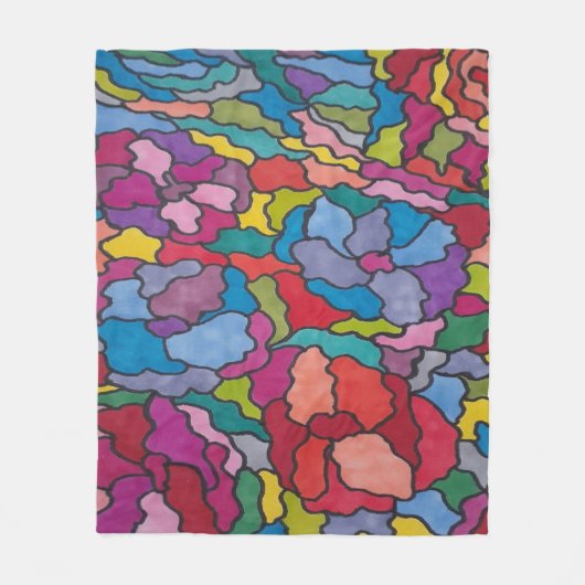 Rainbow Stettete Blume aus Glas Abstrakt Fleecedecke (Vorderseite)