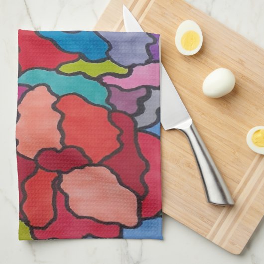 Rainbow Stettete Blume aus Glas Abstrakt Geschirrtuch (Viertel Falte)