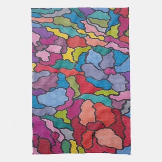 Rainbow Stettete Blume aus Glas Abstrakt Geschirrtuch (Vertikal)