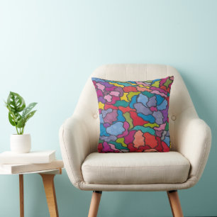 Rainbow Stettete Blume aus Glas Abstrakt Kissen