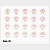 RAINBOW STICKER PASTLE PINK CUSTOM TEXT (Blatt)
