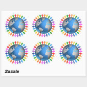 Rainbow-Sticker Runder Aufkleber (Blatt)