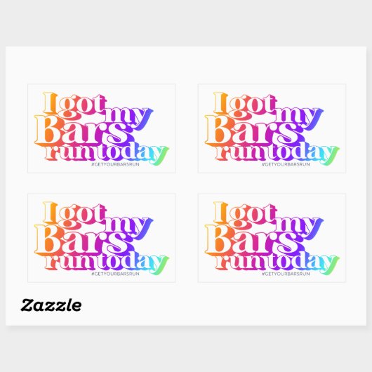 Rainbow Sticker Sheet - Ich habe meine Bars Run Go (Blatt)