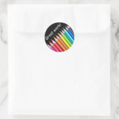 Rainbow-Stifte Runder Aufkleber (Tasche)