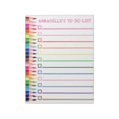 Rainbow-Stifte und -Boxen zur Personalisierung Notizblock (Rotiert)