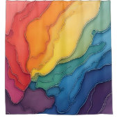 Rainbow Stolz Liebe glücklich bunt Duschvorhang (Vorderseite)
