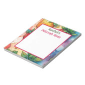 Rainbow Strawberries Mitzvah Note Girls Notepad Notizblock (Rotiert)