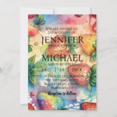 Rainbow Strawberries Wedding Einladungen (Vorderseite)