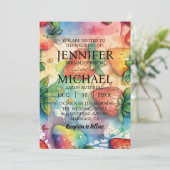 Rainbow Strawberries Wedding Einladungen (Stehend Vorderseite)