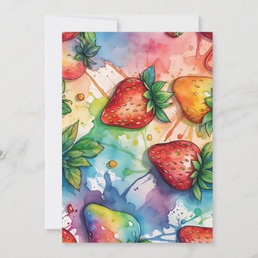 Rainbow Strawberries Wedding Einladungen (Rückseite)