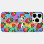 Rainbow Strawberry Muster mit benutzerdefinierbare Case-Mate iPhone Hülle (Rückseite (Horizontal))