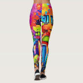 Rainbow Street: Lebendige Stadt Leggings (Rückseite)