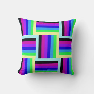 Rainbow-Streifen 16 x 16 rund Kissen