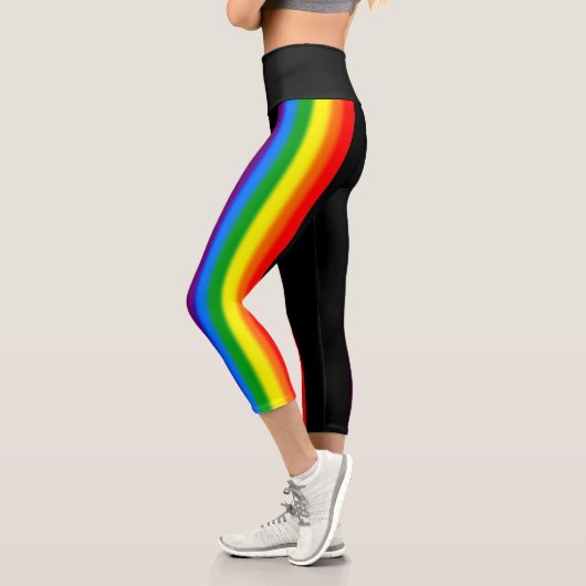 Rainbow-Streifen für den Gay Pride LGBT-Support Capri Leggings (Links)