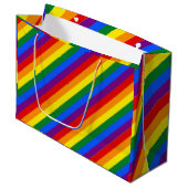 Rainbow-Streifen Große Geschenktüte (Vorderseite Schrägansicht)