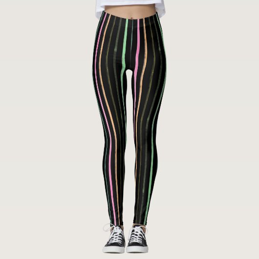 Rainbow-Streifen Leggings (Vorderseite)