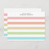 Rainbow-Streifen von Pastel Mitteilungskarte (Vorne/Hinten)