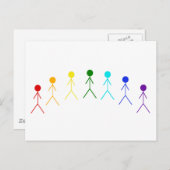 Rainbow-Strichmännchen - 2 Postkarte (Vorne/Hinten)