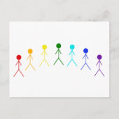 Rainbow-Strichmännchen - 2 Postkarte (Vorderseite)