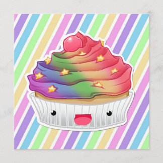 Rainbow-Strickkuchen Einladung