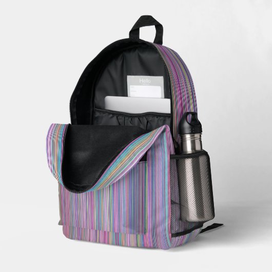 Rainbow Strip Bedruckter Rucksack (Rückseitige Ecke links (Offen) )
