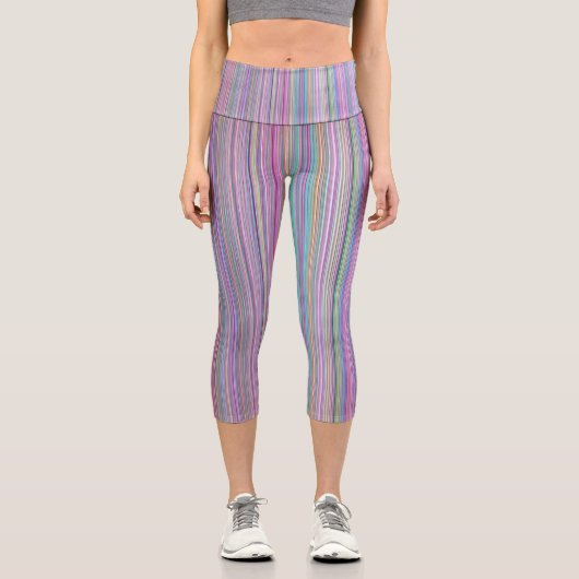 Rainbow Strip Capri Leggings (Vorderseite)