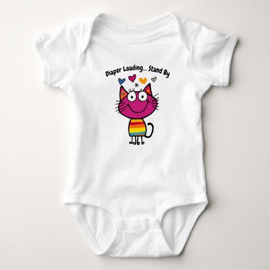 Rainbow Strip Cat Art Baby Strampler (Vorderseite)