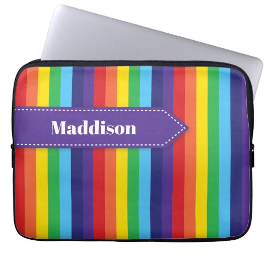 Rainbow Strip Electronics Sleeve mit Name (Vorderseite)