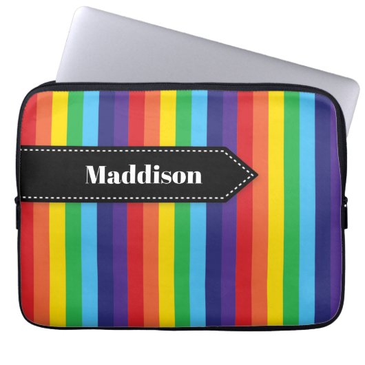 Rainbow Strip Electronics Sleeve mit Name (Vorderseite)